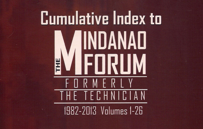 The Mindanao Forum Cumulative Index (1982-2013) Out