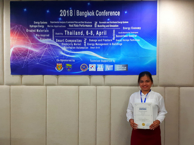 MSEE student Arcel Salem clinches Best Presenter award at ICPEE2018 in Bangkok, Thailand
