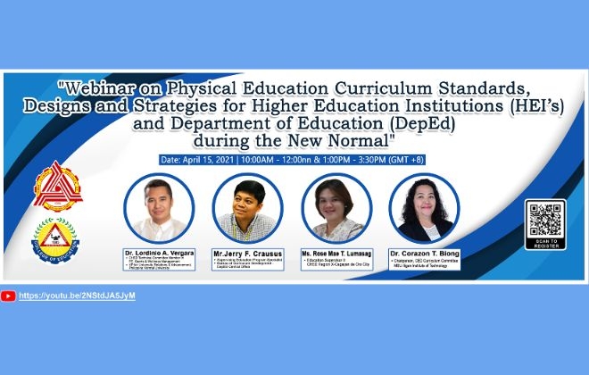 Webinar discussing PE curriculum in the new normal held